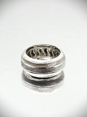 ROBERTO COIN The Fifth Season Sterling Silver Textured Band Ring Size 6.75
